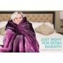 600GSM Large Double-Sided Faux Mink Blanket - Purple thumbnail 3