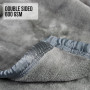 600GSM Double-Sided Queen Size Faux Mink Blanket - Pewter Silver thumbnail 1