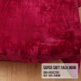 600GSM Large Double-Sided Faux Mink Blanket - Wine Red thumbnail 3