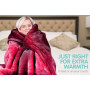 600GSM Large Double-Sided Faux Mink Blanket - Wine Red thumbnail 8