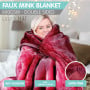 600GSM Large Double-Sided Faux Mink Blanket - Wine Red thumbnail 7