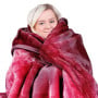 600GSM Large Double-Sided Faux Mink Blanket - Wine Red thumbnail 1