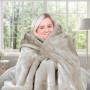 800GSM Heavy Double-Sided Faux Mink Blanket - Beige thumbnail 6