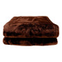 Laura Hill Faux Mink Blanket 800GSM Heavy Double-Sided - Chocolate thumbnail 4