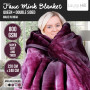 800GSM Heavy Double-Sided Faux Mink Blanket - Purple thumbnail 1