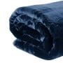 Laura Hill Faux Mink Blanket 800GSM Heavy Double-Sided - Navy Blue thumbnail 2