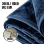 Laura Hill Faux Mink Blanket 800GSM Heavy Double-Sided - Navy Blue thumbnail 3