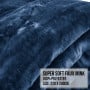 Laura Hill Faux Mink Blanket 800GSM Heavy Double-Sided - Navy Blue thumbnail 5