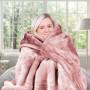 Laura Hill 800GSM Heavy Double-Sided Queen Faux Mink Blanket - Pink thumbnail 11