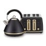 Morphy Richards Ascend Soft Gold Kettle Toaster Set 1.5L Electric Jug & 4-Slice Toaster Satin Black thumbnail 1