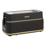 Morphy Richards Signature Soft Gold Matte Black 4 Slice Toaster with Long Slots thumbnail 1