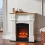 Dimplex Mini Windlesham 1.5kW Freestanding Electric Fireplace Suite, Realistic LED Flame Effect Heater, White & Oak thumbnail 8