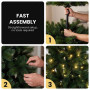 Christabelle 2.3m 7.5ft Bellewood Fir Christmas Tree Pre Lit Multi Function LED Foot Pedal Power Connect Hinged thumbnail 7