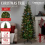 Christabelle 6ft Slim Carrington Fir Christmas Tree Multi Functional White & Coloured LED Lights & Foot Pedal thumbnail 2