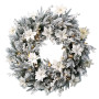 61cm Frosted Colonial Christmas Wreath with Lights thumbnail 1