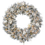 National Tree Company 122cm Frosted Colonial Pre-Lit Christmas Wreath thumbnail 1