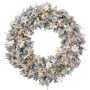 Christabelle 1.2m Frosted Colonial Pre-Lit Christmas Wreath, 200 Warm White LED Lights, Snowy Holiday Decor thumbnail 1