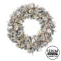 Christabelle 1.2m Frosted Colonial Pre-Lit Christmas Wreath, 200 Warm White LED Lights, Snowy Holiday Decor thumbnail 3