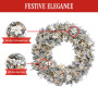 National Tree Company 122cm Frosted Colonial Pre-Lit Christmas Wreath thumbnail 6