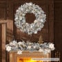 Christabelle 1.2m Frosted Colonial Pre-Lit Christmas Wreath, 200 Warm White LED Lights, Snowy Holiday Decor thumbnail 7