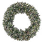 Christmas Display Wreath with Lights- 122cm Glittery Bristle thumbnail 1