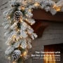 Christabelle 2.7m Christmas Garland Snowy with Lights Dorchester Tree Decoration Ornament thumbnail 4