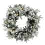 Christabelle 61cm Snowy Christmas Wreath with LED Lights Dorchester Front Door Decoration Ornament thumbnail 1