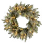 Christabelle 61cm Christmas Wreath Snowy Stamford Spruce with Coloured LED Lights Front Door Decoration Ornament thumbnail 1