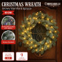 Christabelle 61cm Christmas Wreath Snowy Stamford Spruce with Coloured LED Lights Front Door Decoration Ornament thumbnail 2