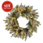 Christabelle 61cm Christmas Wreath Snowy Stamford Spruce with Coloured LED Lights Front Door Decoration Ornament thumbnail 3