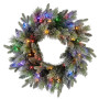 Christabelle 61cm Christmas Wreath Snowy Stamford Spruce with Coloured LED Lights Front Door Decoration Ornament thumbnail 4