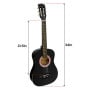 Karrera 34in Wooden Acoustic Childrens Guitar - Black thumbnail 3