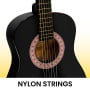 Karrera 34in Wooden Acoustic Childrens Guitar - Black thumbnail 6