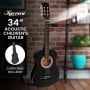Karrera 34in Wooden Acoustic Childrens Guitar - Black thumbnail 4
