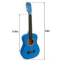 Karrera 34in Wooden Acoustic Childrens Guitar - Blue thumbnail 3