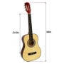 Karrera 34in Wooden Acoustic Childrens Guitar - Natural thumbnail 3