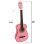Karrera 34in Acoustic Childrens Wooden Guitar - Pink thumbnail 3