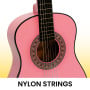 Karrera 34in Acoustic Childrens Wooden Guitar - Pink thumbnail 5