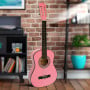 Karrera 34in Acoustic Children no cut Guitar - Pink thumbnail 5