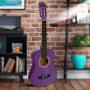 Karrera 34in Wooden Acoustic Childrens Guitar - Purple thumbnail 8