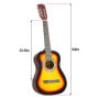 Karrera 34in Wooden Acoustic Childrens Guitar - Sunburst thumbnail 3