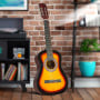 Karrera 34in Wooden Acoustic Childrens Guitar - Sunburst thumbnail 8