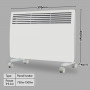 Levante NDM-15WT 1500W Electric Panel Heater Wifi Thermostat Castors thumbnail 5