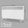Levante NDM-20WT 2000W Electric Panel Heater Wifi Thermostat Castors thumbnail 3
