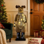 Christabelle 1.1m Musical LED Animated Christmas Moose Decoration Light-Up Lantern Ornament thumbnail 5