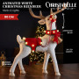 Christabelle 80cm White Reindeer Christmas Light Up Display Animated LED Lights Indoor Xmas Festive Decoration thumbnail 8