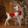 Christabelle 80cm White Reindeer Christmas Light Up Display Animated LED Lights Indoor Xmas Festive Decoration thumbnail 7