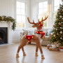 Christabelle 80cm Brown Reindeer Christmas Light Up Display Animated Warm White LED Indoor Xmas Festive Decoration thumbnail 6