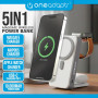OneAdaptr OneGo White 5 in 1 MagSafe Charging Stand Power Bank thumbnail 1