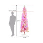 Candy Floss Pink 1.8m Pre-Lit Multicolour Slim Christmas Tree thumbnail 4